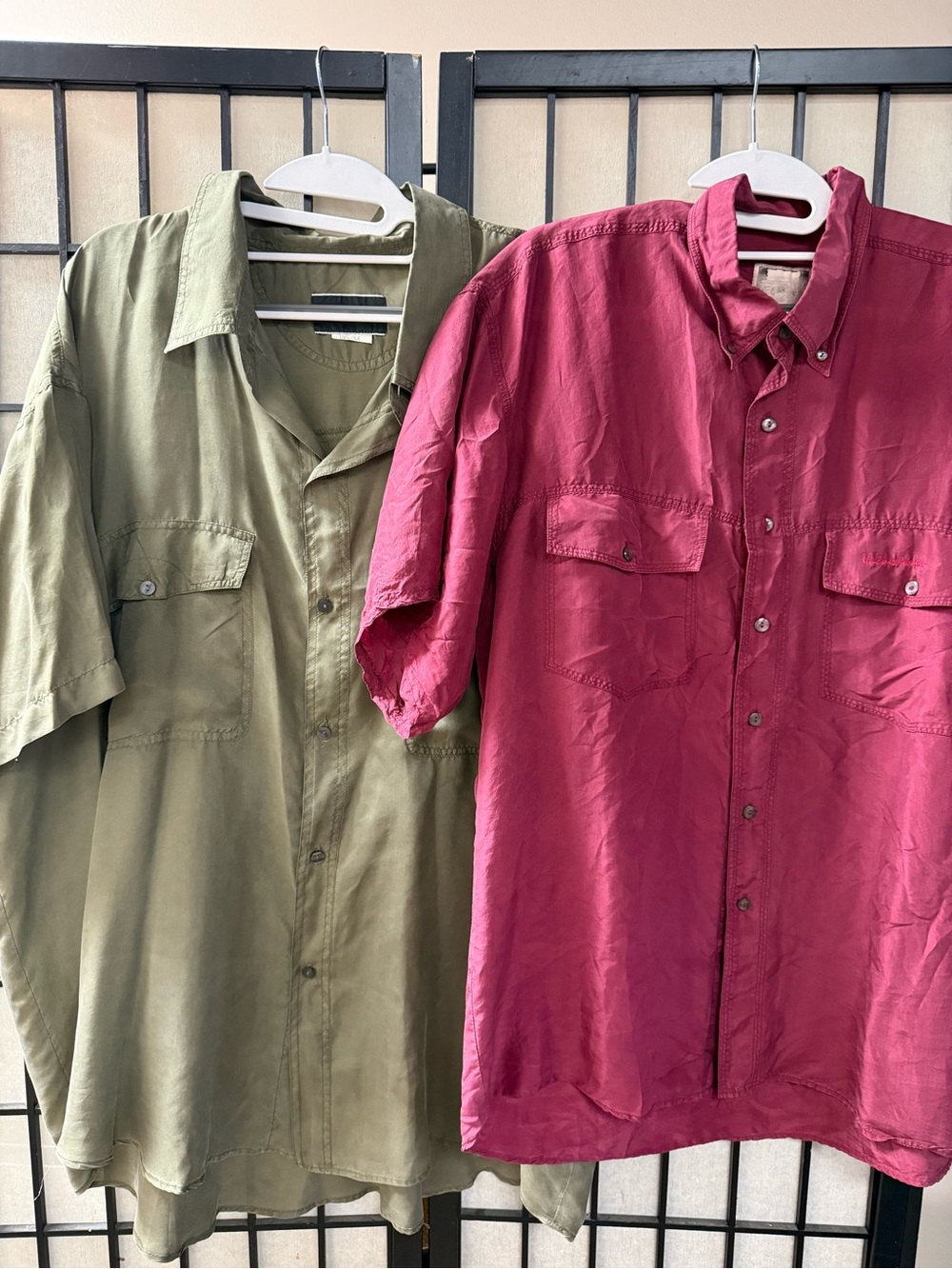 Substudio Umberto Rossetti Silk Shirt Bundle Olive Burgundy Oversized Mens XL